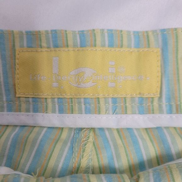 Y2K LEI pastel‎ striped crop pant drawstring waist bad boy stretch capri S NWT - Picture 5 of 10